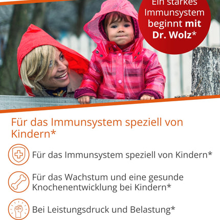 Dr. Wolz KinderImmun* 65g Powder - Active Complex for Immune System* &amp; Growth** - Immune Complex with Vitamin C from Acerola Cherry - Vitamins, Minerals &amp; Trace Elements - Vegetarian