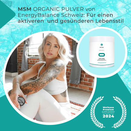 EnergyBalance OptiMSM - 100% pure powder, high dosage, natural, methylsulfonylmethane - no sugar, no additives - Swiss quality - 500 g