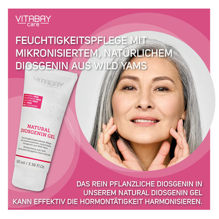 Vitabay Natural Diosgenin Cream with Yam Root 100ml - 80% Yam Root Cream &amp; 64% Diosgenin - wild Yams - vegan &amp; organic