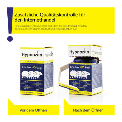 Hypnozan - Pills for better sleep Sleeping pills for adults 60 restful nights - 60 bright mornings Laboratory tested Only 1 pill before bedtime (Active pills)