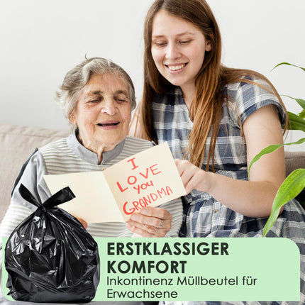 Adult Diaper Bags, Strong, Disposable and Odorless, 15% Thick, Diaper Disposal Bags, Hygienic Disposal Bags, Incontinence Diaper Bags, Incontinence Diaper Bags, 100 Pack