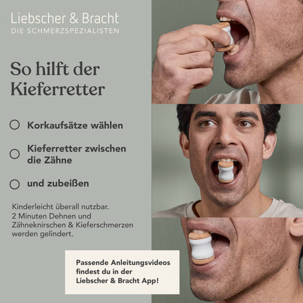 Liebscher &amp; Bracht Original Jaw Savior: Jaw Stretcher Trainer for Teeth Grinding, Head &amp; Jaw Pain, Masticatory Muscle and Jaw Line Adjustment, Made in Germany, Exercises in the App