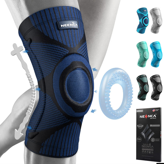 NEENCA Knee Support, Compressed Knee Brace with Patella Gel Pads &amp; Spring Side Stabilizers, Medical Knee Protector for Running, Meniscus Tear, Arthritis, Joint Pain Relief, ACL, Recovery