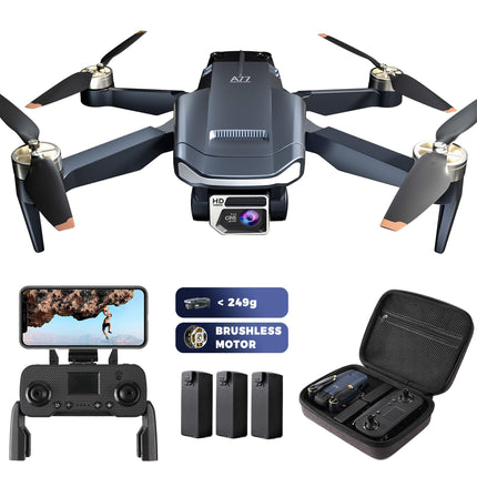 Durable brushless motor drone with 84 minutes super long flight time, drone with 4K HD camera for beginners, CHUBORY A77 WiFi FPV quadcopter, follow mode, auto-hover, 3 batteries, carrying case