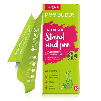 PEE BUDDY Cardboard Urinal Pee Funnel for Women, Peeing While Standing, Urination Aid for Women Antibacterial 10 Pee Funnels for Women