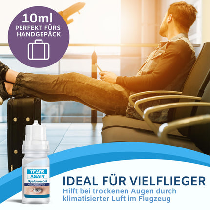 TEARS AGAIN Hyaluron 0.3% SET GEL eye drops for dry, reddened, irritated, or itchy eyes, for intensive moisturizing of the eye surface, preservative-free, 2 x 10 ml solution
