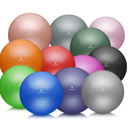 BODYMATE Exercise Ball Seat Ball Training Ball with FREE E-Book including Air Pump, Ball for Fitness, Yoga, Gymnastics, Core Training, for a Strong Back as an Office Chair Rose 65cm