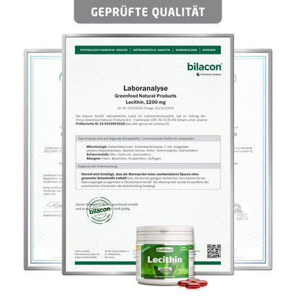 Lecithin, 1200 mg, 240 capsules, high dosage - NO artificial additives. Non-GMO. Softgel capsules.