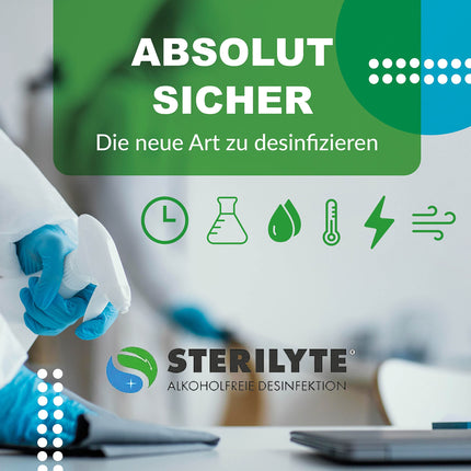 STERILYTE Surface Disinfectant 5L – Sustainable, alcohol-free, highly effective against viruses, bacteria &amp; fungi, versatile disinfectant for surfaces (Halal &amp; Kosher) – MADE IN GERMANY