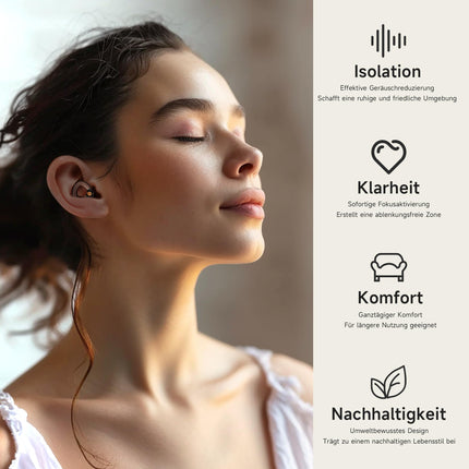 syndesmos earplugs, hearing protection for concerts and festivals, silicone earplugs for musicians, live events, sports, DJs, work, SNR 24 dB noise reduction Hi-Fi earplugs