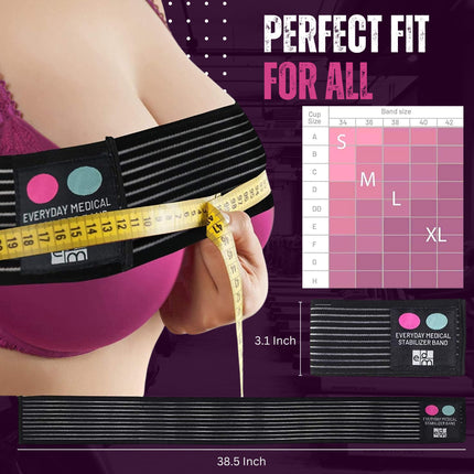EVERYDAY MEDICAL Compression bra after breast surgery | Stuttgart belt/band for breast augmentation | Breast band, breast belt &amp; compression band | Discreet &amp; comfortable | One size