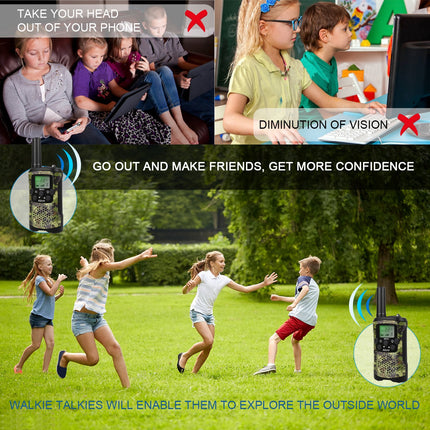 Toys 4-12 Years Boy Walkie Talkies for Children 8 Channel Radio with LCD Flashlight Adventure Camping Outdoor Toy Birthday 5 6 7 8 Years Boy Gift