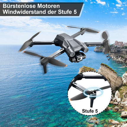 MINGPINHUIUS GPS Drone with 4K HD Camera, RC Quadcopter with Auto Return, 5G WiFi Image Transmission, 50 Min. Long Flight Time, with Brushless Motor, Altitude Hold Headless Mode