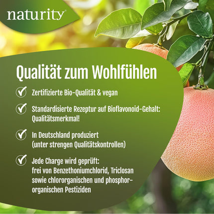 Organic grapefruit seed extract, 1200 mg bioflavonoids/100 ml, certified organic quality, vegan and made in Germany, easy and clean to use