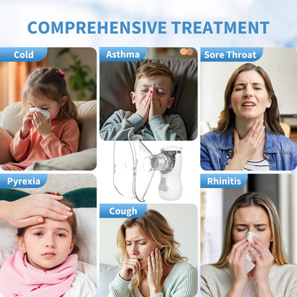 FEELLIFE Inhaler for Children and Babies, Inhaler for Adults and Children, Nebulizer Inhaler for Children, Nebulizer Inhaler Quieter Under 25 dB, Portable Inhaler Effective for Respiratory Diseases