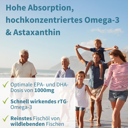 Igennus Highest Quality Omega-3 Wild Fish Oil &amp; Astaxanthin, Triglyceride Form rTG, 1360mg, EPA 670mg &amp; DHA 330mg Omega-3 Fatty Acids, Ultra Pure; Free from Environmental Toxins, Lemon Flavor, 180 Softgels