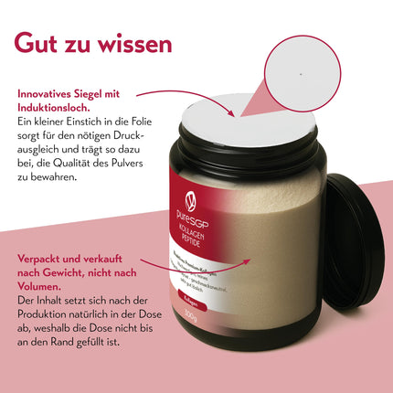 pureSGP Collagen [300g]: Purest pharmacy-grade collagen – Bioactive premium peptides from high-quality collagen hydrolysate. With vitamin C &amp; biotin – Tasteless – Good solubility