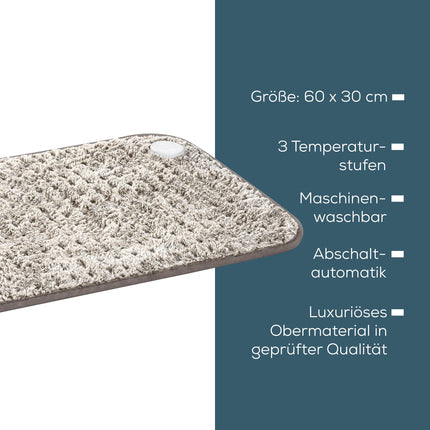Beurer heating pad HK 123 XXL Nordic, cuddly heat pad with 3 temperature settings and automatic switch-off, machine washable, made in Europe, XXL format 60 x 30 cm, fur look