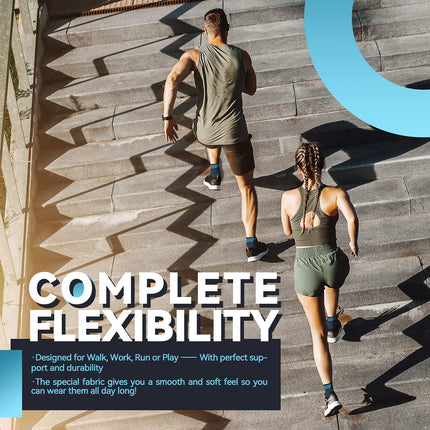 Professional Ankle Support 2 Pack, Breathable Ankle Support for Women/Men Compression Socks Foot Support for Plantar Fasciitis, Arthritis, Sprained Ankles, Achilles Tendon, Sports