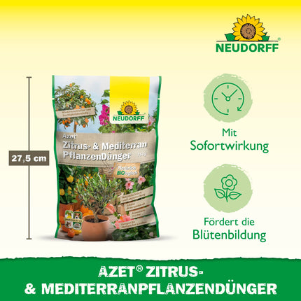Neudorff Azet Citrus &amp; Mediterranean Plant Fertilizer – Organic slow-release fertilizer with mycorrhiza promotes aromatic fruits such as lemons, oranges, and olives, 750 g, Brown