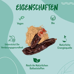 Organic Carob Powder - 500g. Naturally sweet, rich in fiber and minerals. Carob powder from the carob tree. Carob seed flour.