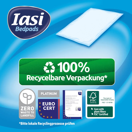 IASI Bedpad, Disposable Bed Crossbar 60x90, Maxi Plus Absorbency, Odor Control Technology, Unscented, 15 Pack