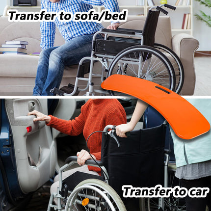 Transfer board, sliding patient transfer board with handles, bathtub entry aid, disabled aid, 150 kg weight capacity, transfer board for seniors in bed, car, wheelchair, toilet