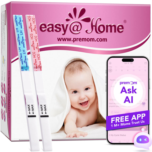 Easy@Home 50 Ovulation Tests + 20 Pregnancy Tests Early Test - Sensitive Fertility Tests for Ovulation 25 mIU/ml and Pregnancy Tests with Optimal Sensitivity