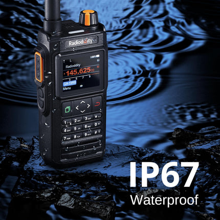Radioddity GA-5WB IP67 Handheld Two-Way Radio, Long-Range Dual-Band Amateur Radio with APP Programming, Airband, Color Screen, GPS &amp; APRS, USB Rechargeable with 2600mAh Battery