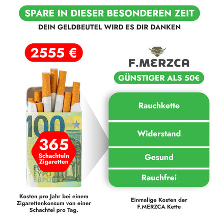 F.MERZCA® Premium Smoking Cessation Aid Chain – WITH MORE RESISTANCE to quit smoking, smoking cessation, smoke-free aid, chain with whistle, chain original anti-smoking support