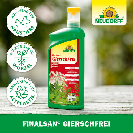 Neudorff Finalsan GierschFrei – Fast-acting weed killer against ground elder and horsetail for 180 m². Effective right down to the roots, 1 liter