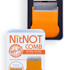 NitNOT - Lice comb for all hair types, extra fine, with 2 comb heads, against lice and nits, lice comb for children, metal lice remedy
