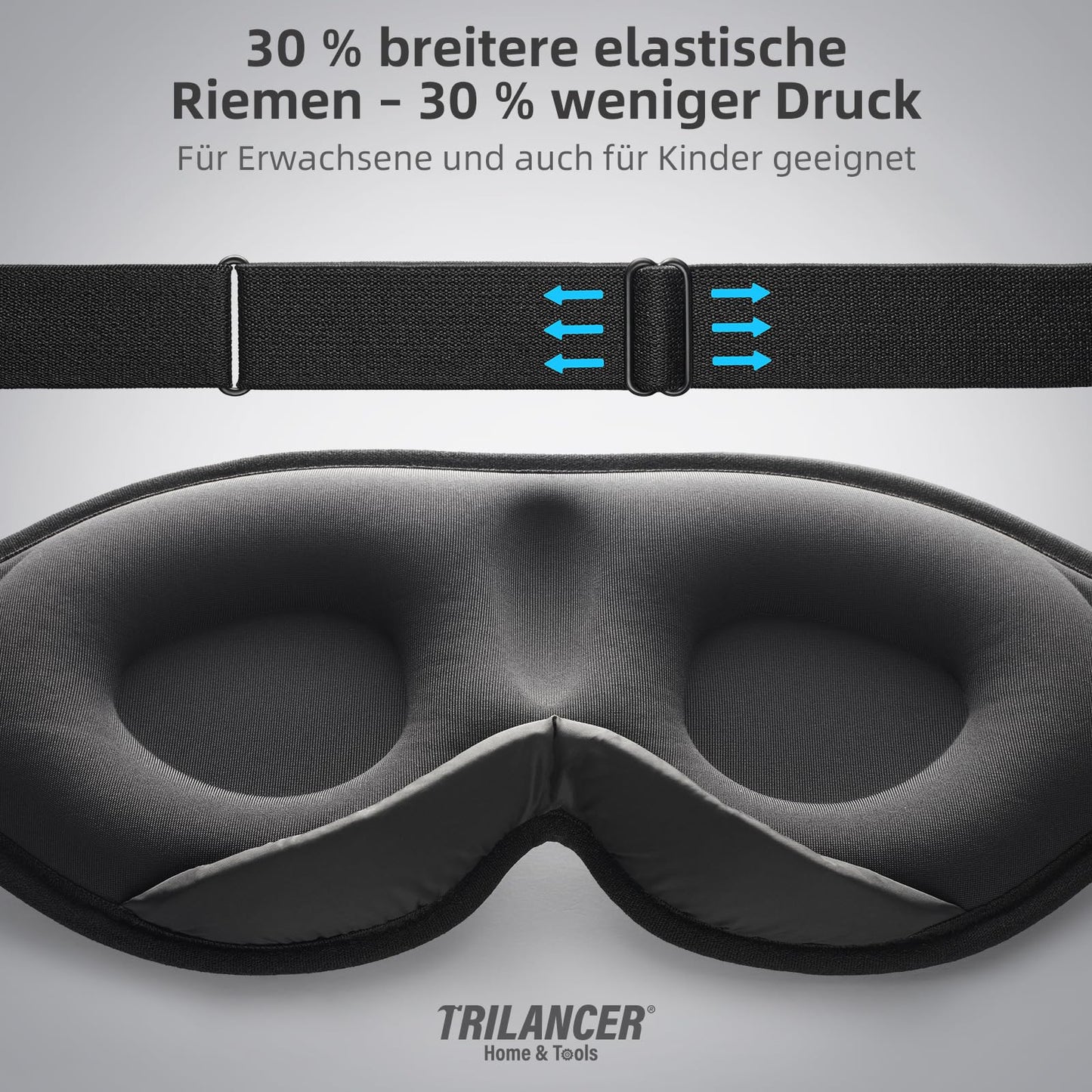 2025 Innovative Schlafmaske für Herren und Frauen. 100% Licht blockierend Ergonomische, einstellbare Augenmaske mit Ohrstöpseln Schlaf, Nickerchen, Meditation, Reisen, angenehme Nachtruhe(Schwarz)
