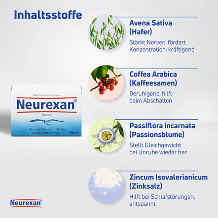 Neurexan Tablets 100 – The natural alternative to sleeping pills | Sleep aid for nervous restlessness and sleep disorders | Calms and relaxes during the day – promotes sleep at night