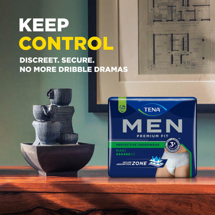 TENA MEN Active fit Pants Plus - 40 pieces in a monthly pack (4 x 10) - Disposable pants for men - for moderate to heavy urine loss - Size L