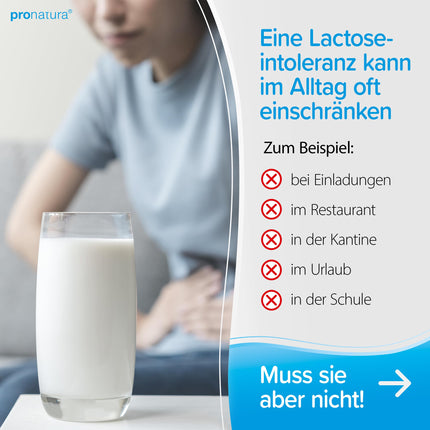 pro natura Lactrase 12000 – 150 Lactase Capsules for lactose intolerance, for the carefree enjoyment of milk and dairy products