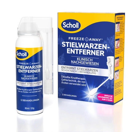 Scholl Freeze Away Wart Remover Set, removes skin tags in 1 treatment, clinically proven to remove warts on the neck, chest, armpit, back and groin, 12 treatments