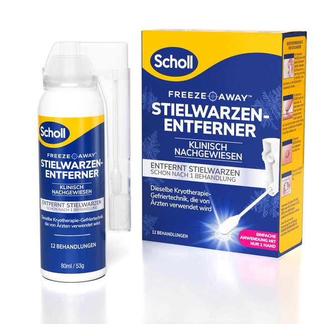 Scholl Freeze Away Wart Remover Set, removes skin tags in 1 treatment, clinically proven to remove warts on the neck, chest, armpit, back and groin, 12 treatments