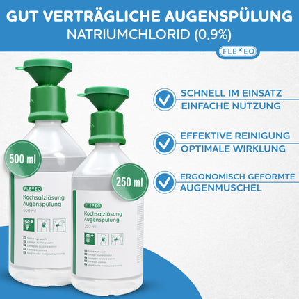 Eyewash 250ml NaCl 0.9 saline solution - eyewash bottle - eye wash - eye shower - sterile eyewash solution - eyewash with saline solution - eye bath