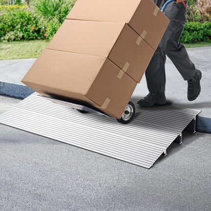 VEVOR Door Threshold Ramp 43.6 x 86.4 x 7.6 cm Wheelchair Ramp 362.8 kg Load Capacity Aluminum Alloy Curb Ramp Modular Design Threshold Ramp Non-Slip Aluminum Ramp Ramp