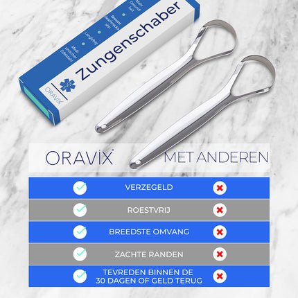 Stainless steel tongue scraper | Tongue cleaner set | Tongue cleaner | Stainless steel tongue brush | Stainless steel tongue scraper | Tongue scraper | Stainless steel tongue cleaner | ORAVIX