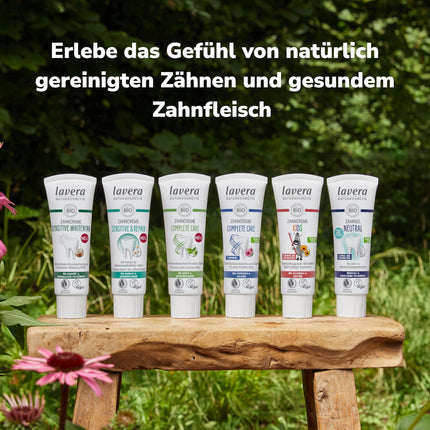 lavera Toothpaste Kids FLUORIDE-FREE - no colorings - protects baby teeth - mild and fruity - organic calendula &amp; calcium - vegan - 75 ml