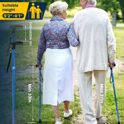 Walking stick women, foldable height adjustable walking stick men for 5.2FT-6.1FT, walking stick for seniors