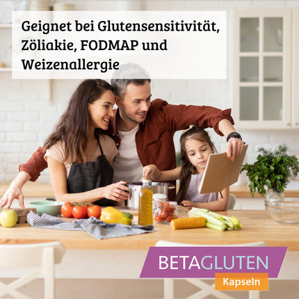 Betagluten 60 Capsules | Suitable for gluten sensitivity, wheat allergy, celiac disease, low-carb or FODMAP diets