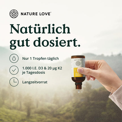 Vitamin D3 + K2 (50ml) - Highly bioavailable thanks to original K2VITAL® 99.7% all-trans - laboratory-tested 1000 IU vitamin D3 per drop (1700 drops with vitamin D + vitamin K) - in MCT oil - High dosage