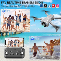 OKYUK i3 PRO Drone with 4K Camera, 50-Min Flight Time, Under 139g, 200-Meter FPV Transmission, Brushless Motor, Follow-Me/Return/Photography/Video, RC Quadcopter for Beginners and Adults (Gray)