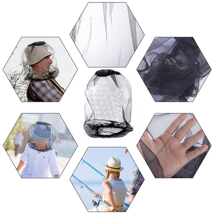 4 pieces mosquito net head, mosquito net for hat mosquito head net, mosquito head net head protection net for outdoor hiking camping beekeeping fishing mosquito fly insect protection