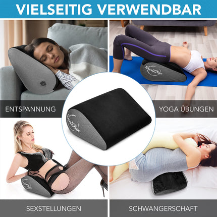 DaniChou LoveLift Wedge Pillow - Inflatable Pillow with Removable Cover | Lumbar Pillow, Back Pillow, Yoga Pillow &amp; Sex Pillow for Couples - Comfort &amp; Support, Sex Pillow for Couples