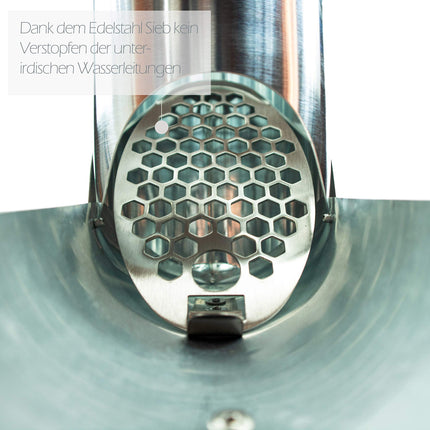 Frank Bauelemente zinc downpipe flap 100 mm with stainless steel sieve - titanium zinc downpipe flap as rainwater collector, easy installation thanks to conical shape and precise transition