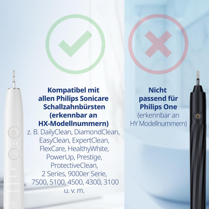 Pack of 8 demirdental attachments suitable for Philips Sonicare replacement brushes ProResults Medium brush heads, for daily precise tooth cleaning, equivalent to HX6018